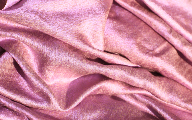 a scrunched up pink fabric